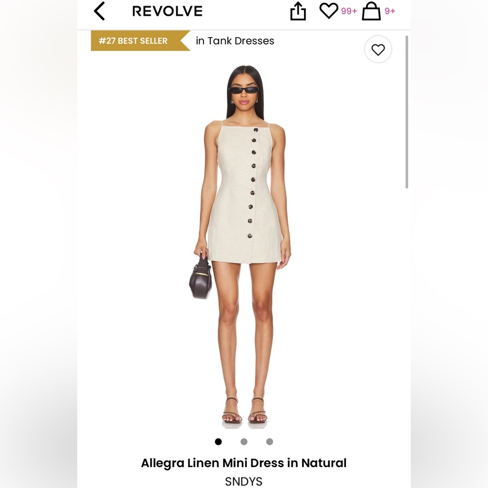 Cream Sleeveless Square Neck Sundress Mini